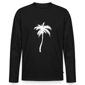 Palm tree palm - Men's Premium Organic Long Sleeve Shirt - black - Front - Nico (187cm)