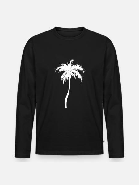 Palm tree palm - Men's Premium Organic Long Sleeve Shirt - black