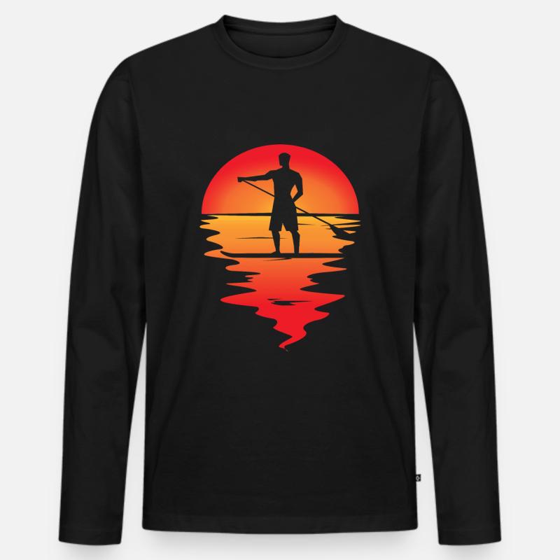 SUP Stand Up Paddle - Männer Premium Bio Langarmshirt - Schwarz