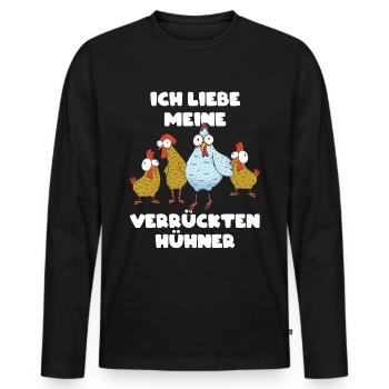 Hühner Huhn Hühnerstall Landwirt - Männer Premium Bio Langarmshirt - Schwarz - Vorne - Nico (187cm)