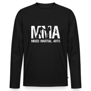 Combattant d'arts martiaux MMA - T-shirt manches longues Premium bio Homme - noir - Devant - Nico (187cm)