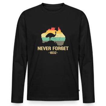 Emu War 1932 Funny Australia History - Men's Premium Organic Long Sleeve Shirt - black - Front - Nico (187cm)