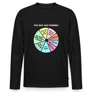 Once In A Lifetime You May Ask Yourself - Men's Premium Organic Long Sleeve Shirt - black - Front - Nico (187cm)
