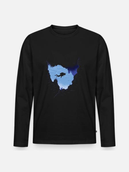 Diver diver diving gift - Men's Premium Organic Long Sleeve Shirt - black