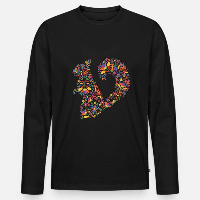 Eichhörnchen - Männer Premium Bio Langarmshirt - Schwarz