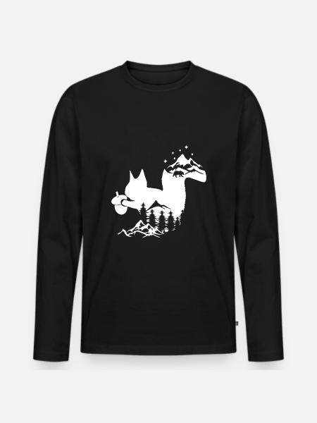 squirrel - Men's Premium Organic Long Sleeve Shirt - black