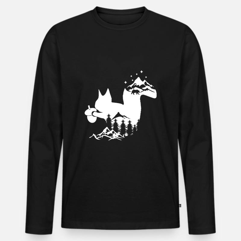 Eichhörnchen - Männer Premium Bio Langarmshirt - Schwarz