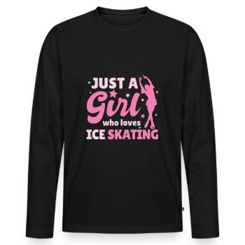 Filles de patinage sur glace sports d'hiver - T-shirt manches longues Premium bio Homme - noir - Devant - Nico (187cm)