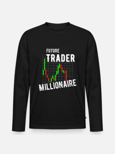 Trading Börse Trader Aktien Geld Geschenk - Männer Premium Bio Langarmshirt - Schwarz