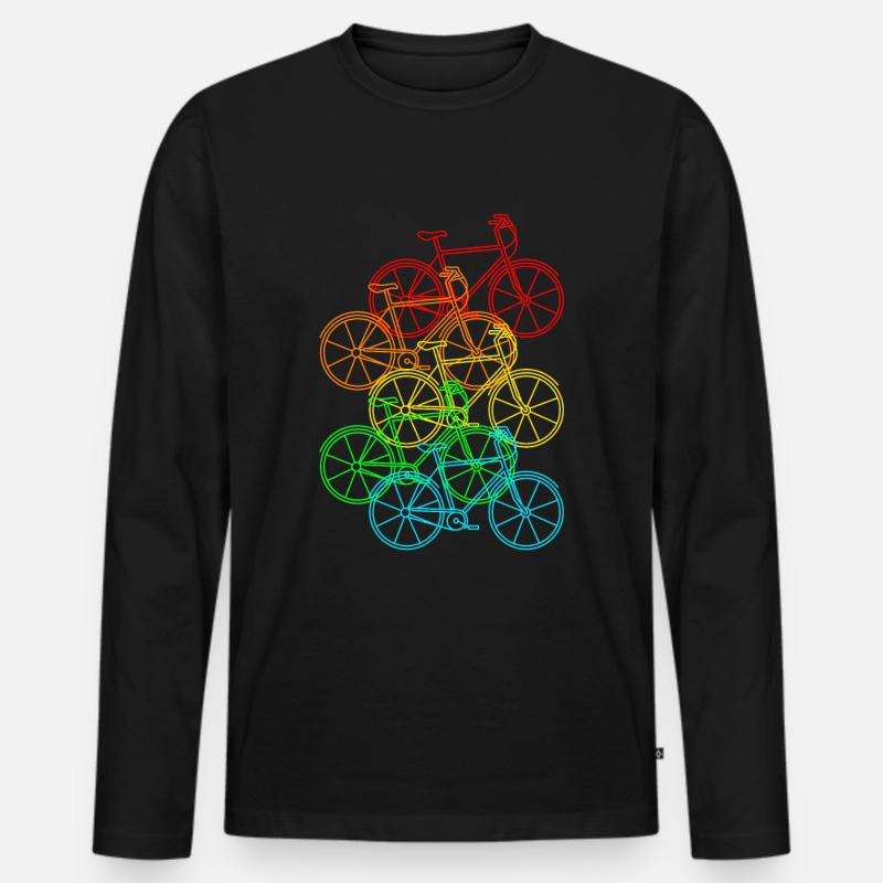 Fahrrad - Männer Premium Bio Langarmshirt - Schwarz