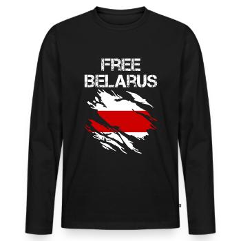 Belarus Belarus flag - Men's Premium Organic Long Sleeve Shirt - black - Front - Nico (187cm)
