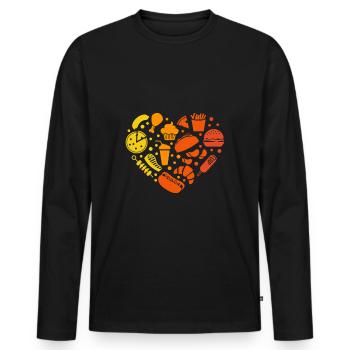 Fast food - Männer Premium Bio Langarmshirt - Schwarz - Vorne - Nico (187cm)