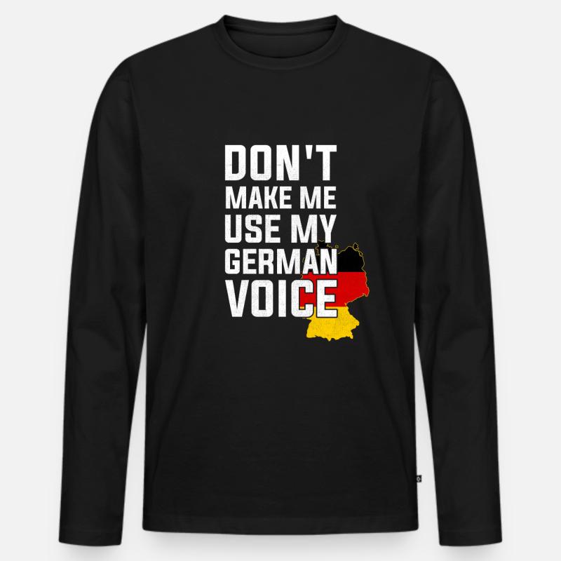 Lass mich nicht meine deutsche Stimme benutzen, deutsche Geschenke g - Männer Premium Bio Langarmshirt - Schwarz