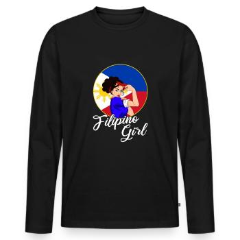 Filipino Girl lustige philippinische Pinoy - Männer Premium Bio Langarmshirt - Schwarz - Vorne - Nico (187cm)