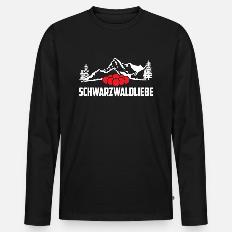 Schwarzwaldliebe Schwarzwald - Männer Premium Bio Langarmshirt - Schwarz