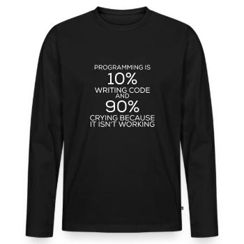 Programmation de programmation drôle d'énonciation - T-shirt manches longues Premium bio Homme - noir - Devant - Nico (187cm)