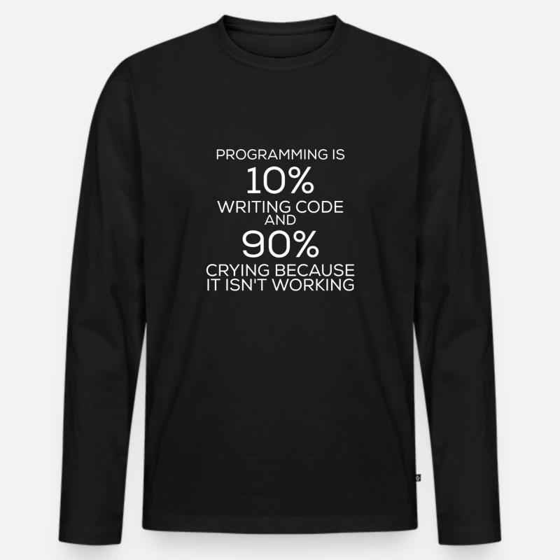 Funny saying programming programming - Men's Premium Organic Long Sleeve Shirt - black