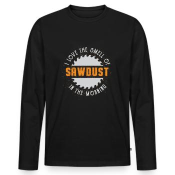 Sawdust In the morning lumberjack saw - Men's Premium Organic Long Sleeve Shirt - black - Front - Nico (187cm)