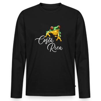 costa rica rain frog costa rica - Men's Premium Organic Long Sleeve Shirt - black - Front - Nico (187cm)