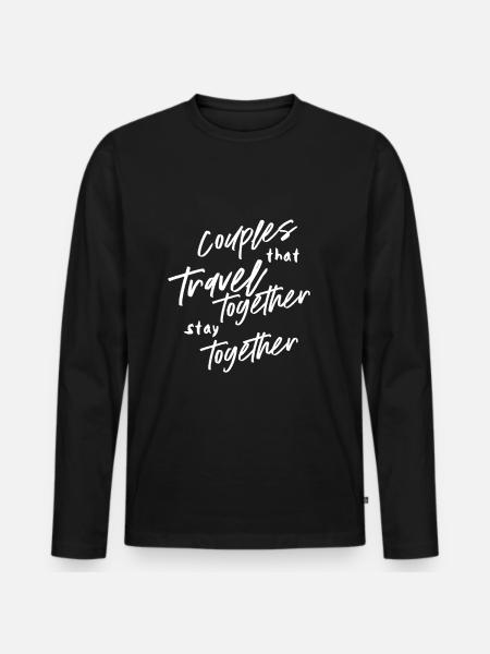 Resande par resor semester säger - Ekologisk långärmad premium-T-shirt herr - svart