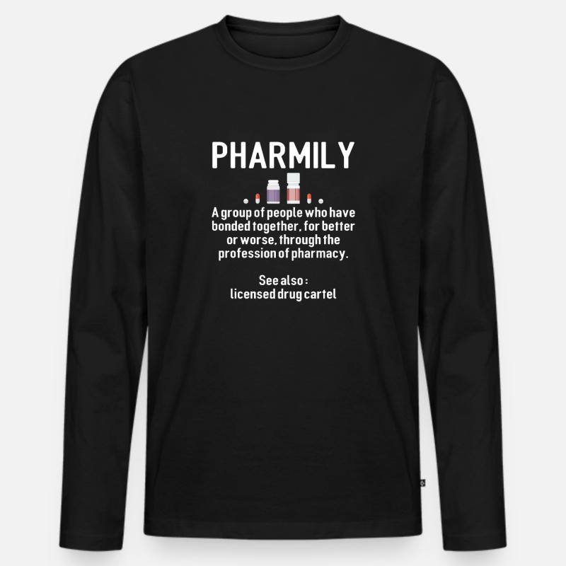 pharmily, Apothekertechniker, pharm tech Geschenke - Männer Premium Bio Langarmshirt - Schwarz