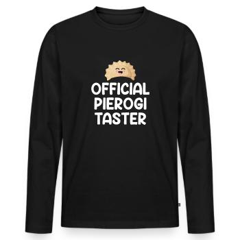 offizieller Pierogi-Schnupper, polnischer Pierogi - Männer Premium Bio Langarmshirt - Schwarz - Vorne - Nico (187cm)