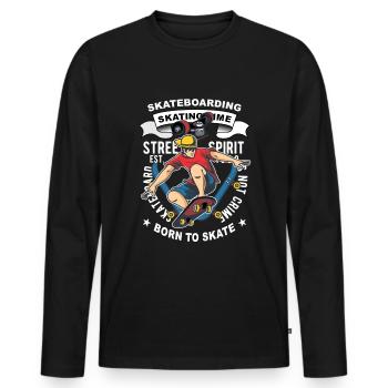 Skate skate skate - T-shirt manches longues Premium bio Homme - noir - Devant - Nico (187cm)