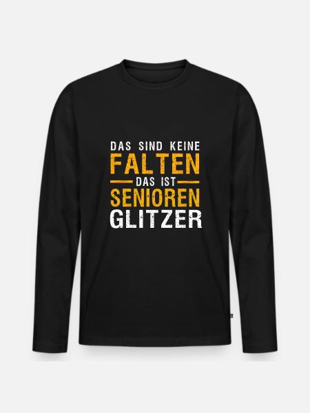 Senioren lustiges Geschenk - Männer Premium Bio Langarmshirt - Schwarz