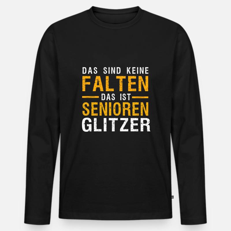 Senioren lustiges Geschenk - Männer Premium Bio Langarmshirt - Schwarz