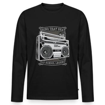 Musik Ghettoblaster Boombox Retro vintage - Männer Premium Bio Langarmshirt - Schwarz - Vorne - Nico (187cm)