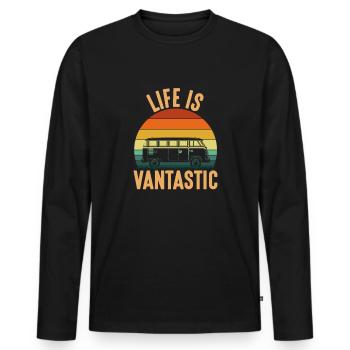 Das Leben ist fantastisch, Van Minivan Camper Van Camping - Männer Premium Bio Langarmshirt - Schwarz - Vorne - Nico (187cm)