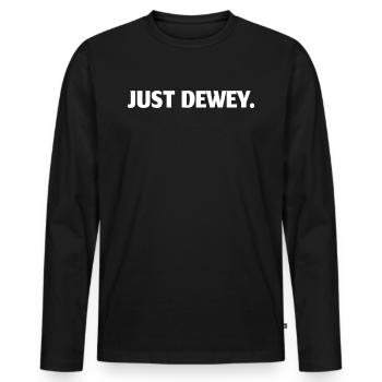 NUR DEWEY - Männer Premium Bio Langarmshirt - Schwarz - Vorne - Nico (187cm)