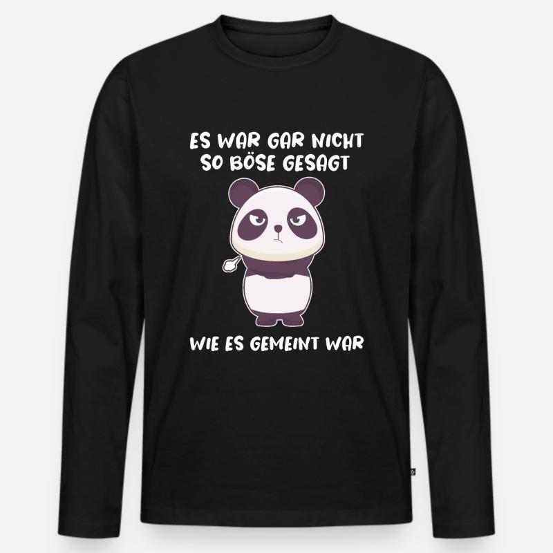 Böser Panda-Bär Sarkasmus Ironie Spruch - Männer Premium Bio Langarmshirt - Schwarz