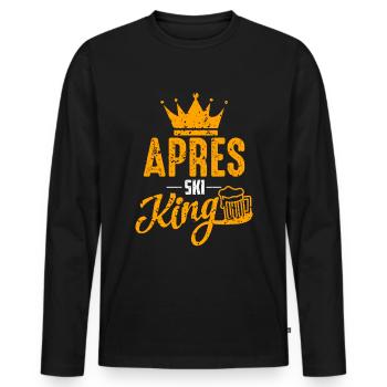 Apres Ski King Drôle De Ski Proverbes Hommes Fête - T-shirt manches longues Premium bio Homme - noir - Devant - Nico (187cm)