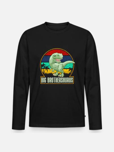 Grosser Brudersaurus Disnosaurier Bruder Geschenk - Männer Premium Bio Langarmshirt - Schwarz