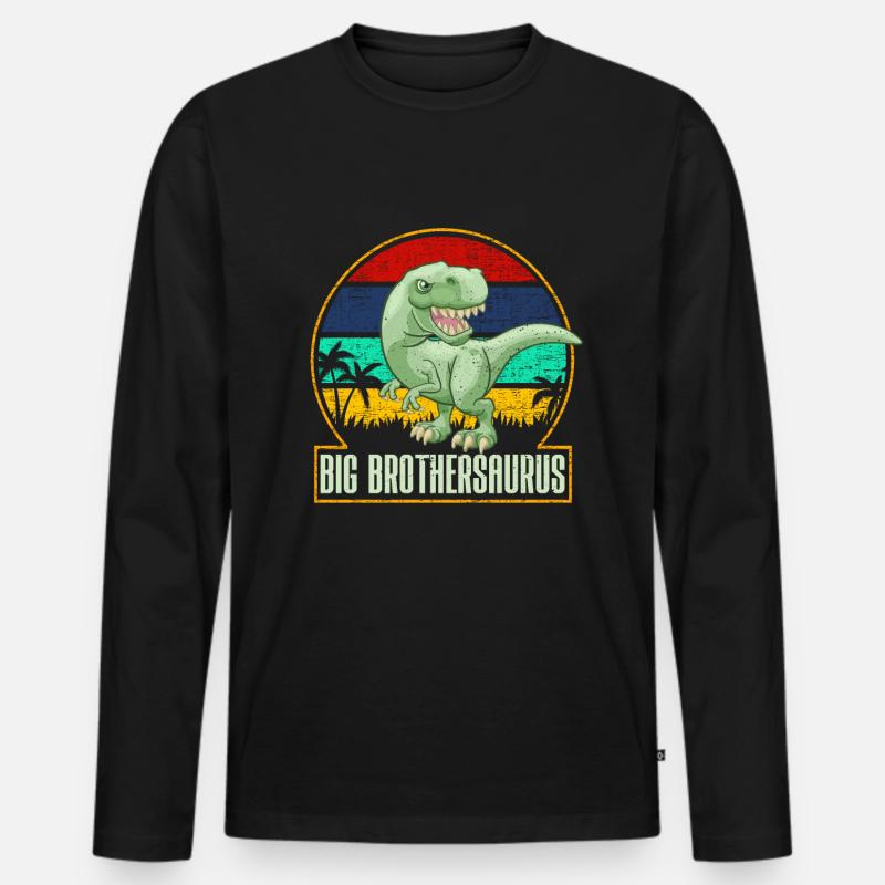 Grosser Brudersaurus Disnosaurier Bruder Geschenk - Männer Premium Bio Langarmshirt - Schwarz
