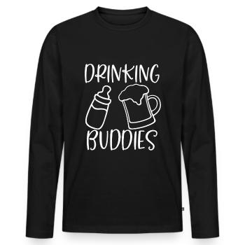 Vater Baby Geburt Bier Geschenkidee Eltern - Männer Premium Bio Langarmshirt - Schwarz - Vorne - Nico (187cm)