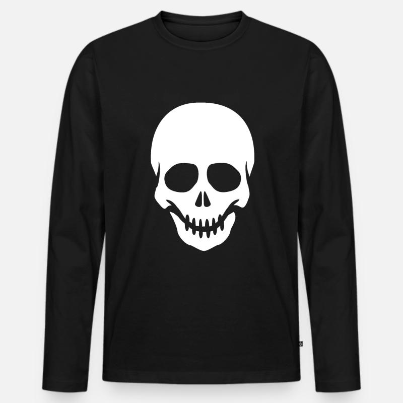 Skeleton Head Skull Skeleton - Men's Premium Organic Long Sleeve Shirt - black