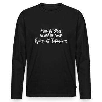 Scoliosis Warrior Funny Scoliosis Surgery Recovery - T-shirt manches longues Premium bio Homme - noir - Devant - Nico (187cm)