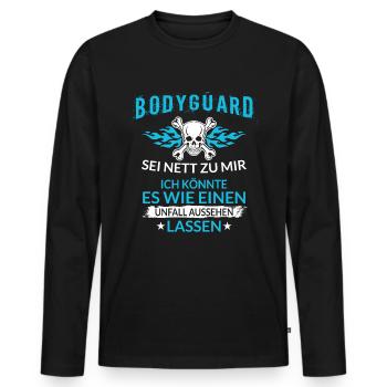 Lustiger Bodyguard Spruch Unfall Aussehen Lassen - Männer Premium Bio Langarmshirt - Schwarz - Vorne - Nico (187cm)