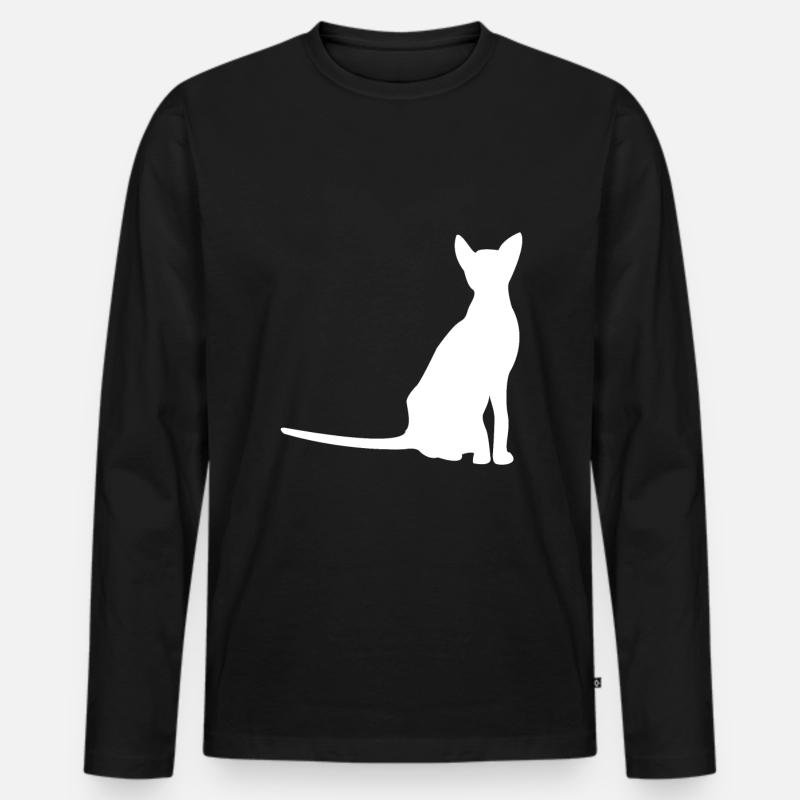 Katze Silhouette Katzen - Männer Premium Bio Langarmshirt - Schwarz