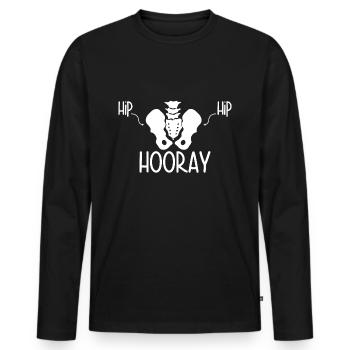 Hip Surgery Hip Hooray - Männer Premium Bio Langarmshirt - Schwarz - Vorne - Nico (187cm)