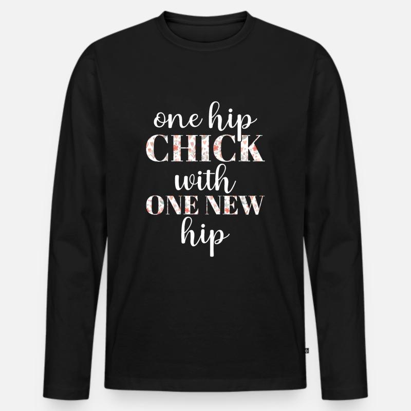 Hip Surgery New Hip - Männer Premium Bio Langarmshirt - Schwarz
