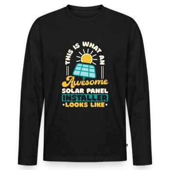 Solar Panel Installer - Men's Premium Organic Long Sleeve Shirt - black - Front - Nico (187cm)