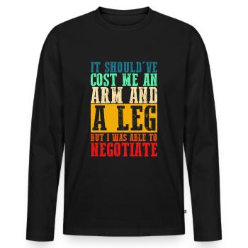 Amputee It Cost Me An Arm And A Leg - Men's Premium Organic Long Sleeve Shirt - black - Front - Nico (187cm)