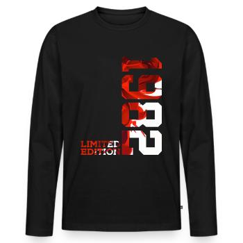 44TH BIRTHDAY 44 YEARS LIMITED EDITION 1982 - Men's Premium Organic Long Sleeve Shirt - black - Front - Nico (187cm)