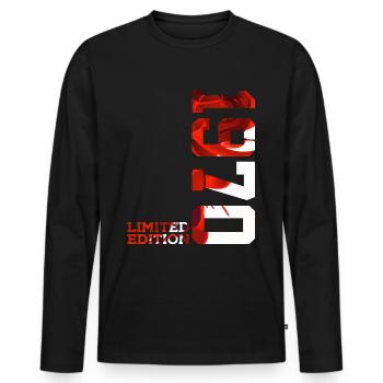 56TH BIRTHDAY 56 YEARS LIMITED EDITION 1970 - Men's Premium Organic Long Sleeve Shirt - black - Front - Nico (187cm)