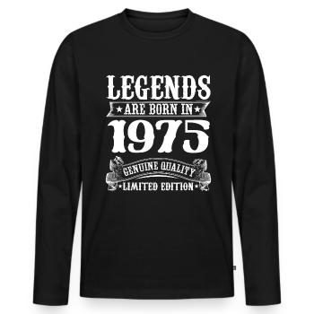 Legends are born in 1975 Birthday 50 Years - Men's Premium Organic Long Sleeve Shirt - black - Front - Nico (187cm)