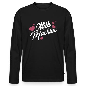 Milk machine funny mom breastfeeding - Men's Premium Organic Long Sleeve Shirt - black - Front - Nico (187cm)