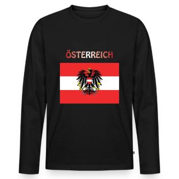 Austrian flag Austria Austria Austria - Men's Premium Organic Long Sleeve Shirt - black - Front - Nico (187cm)
